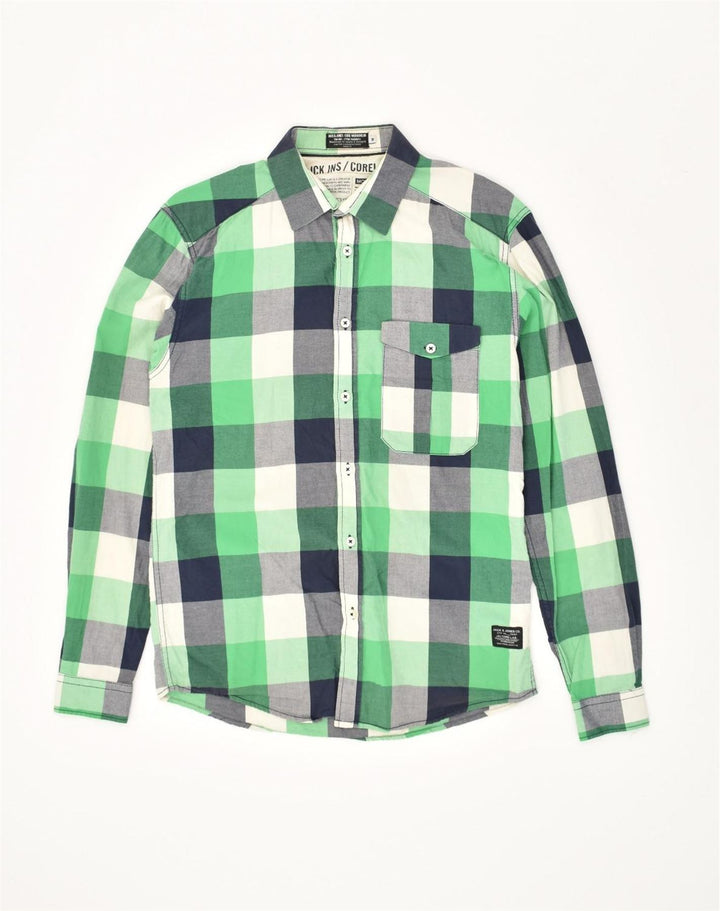 JACK & JONES Chemise Homme Vert Moyen Carreaux Coton