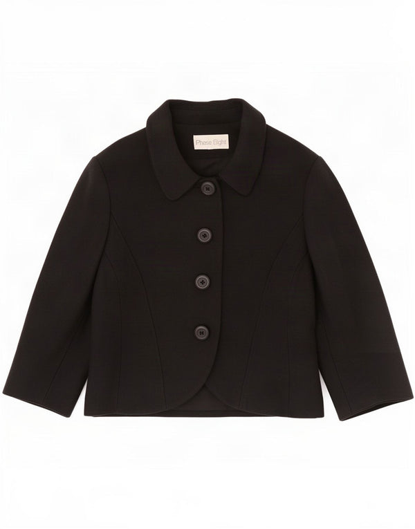 Phase Eight Veste blazer à manches 3/4 pour femme 4 boutons UK 10 Small Noir