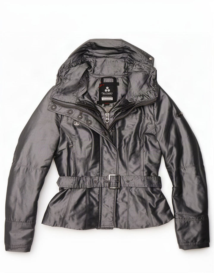 PEUTEREY Veste coupe-vent à capuche pour femme UK 18 XL Argenté Polyester