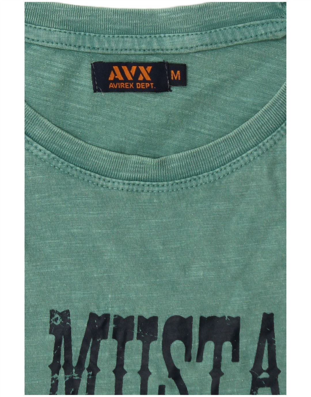 AVIREX T-Shirt Graphique Homme Vert Moyen Coton