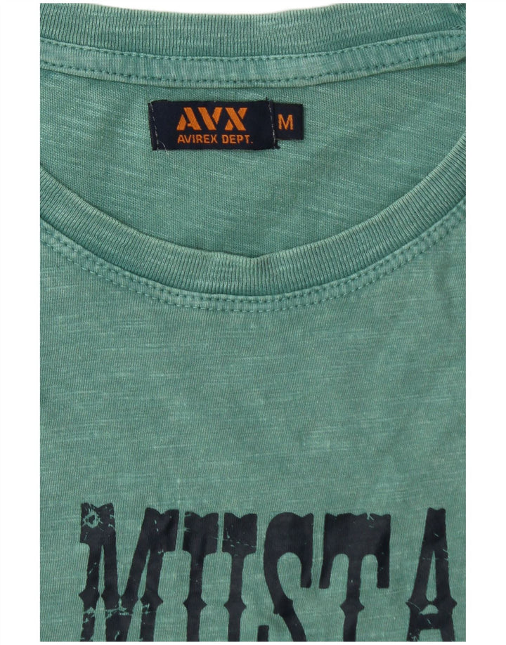 AVIREX T-Shirt Graphique Homme Vert Moyen Coton