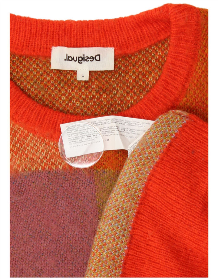 Desigual Pull ras du cou pour femme UK 16 Large Acrylique multicolore