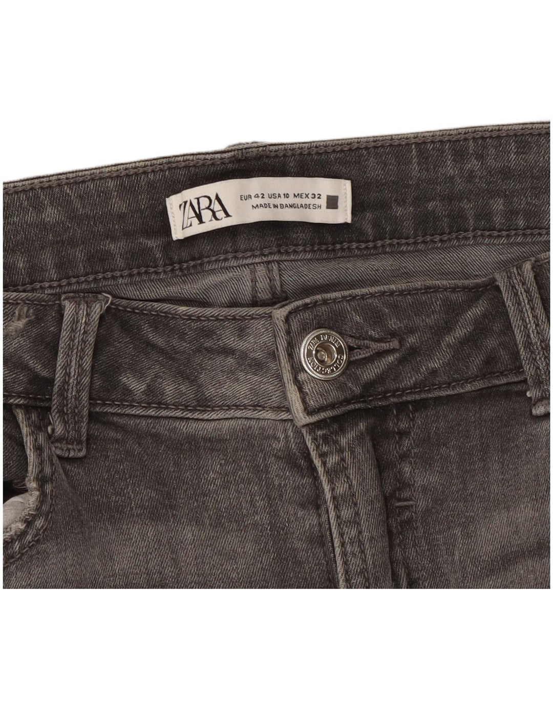 Zara Jean Slim Femme EU 42 Large W32 L28 Gris