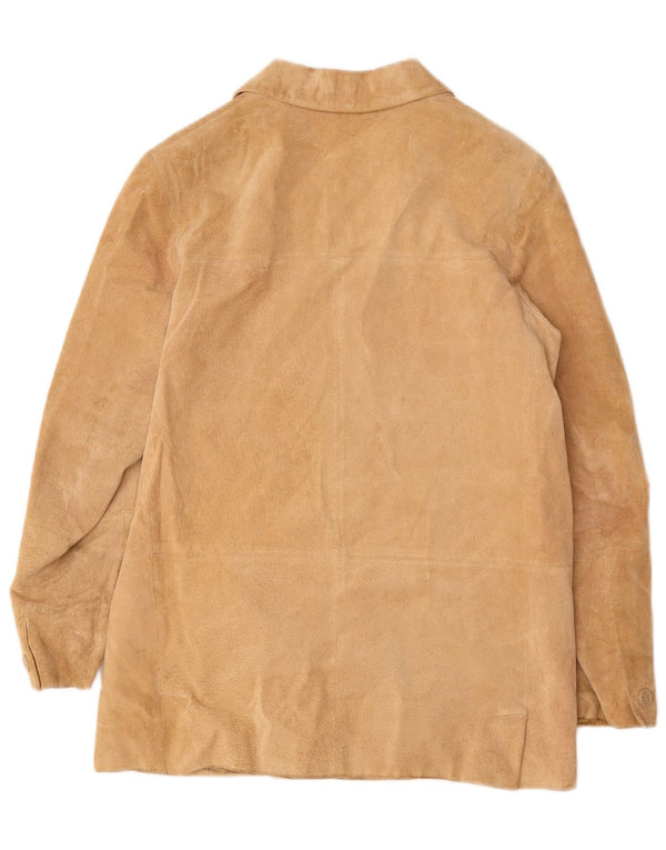 Conbipel Veste blazer surdimensionnée en daim à 4 boutons pour femme IT 40 Small Beige