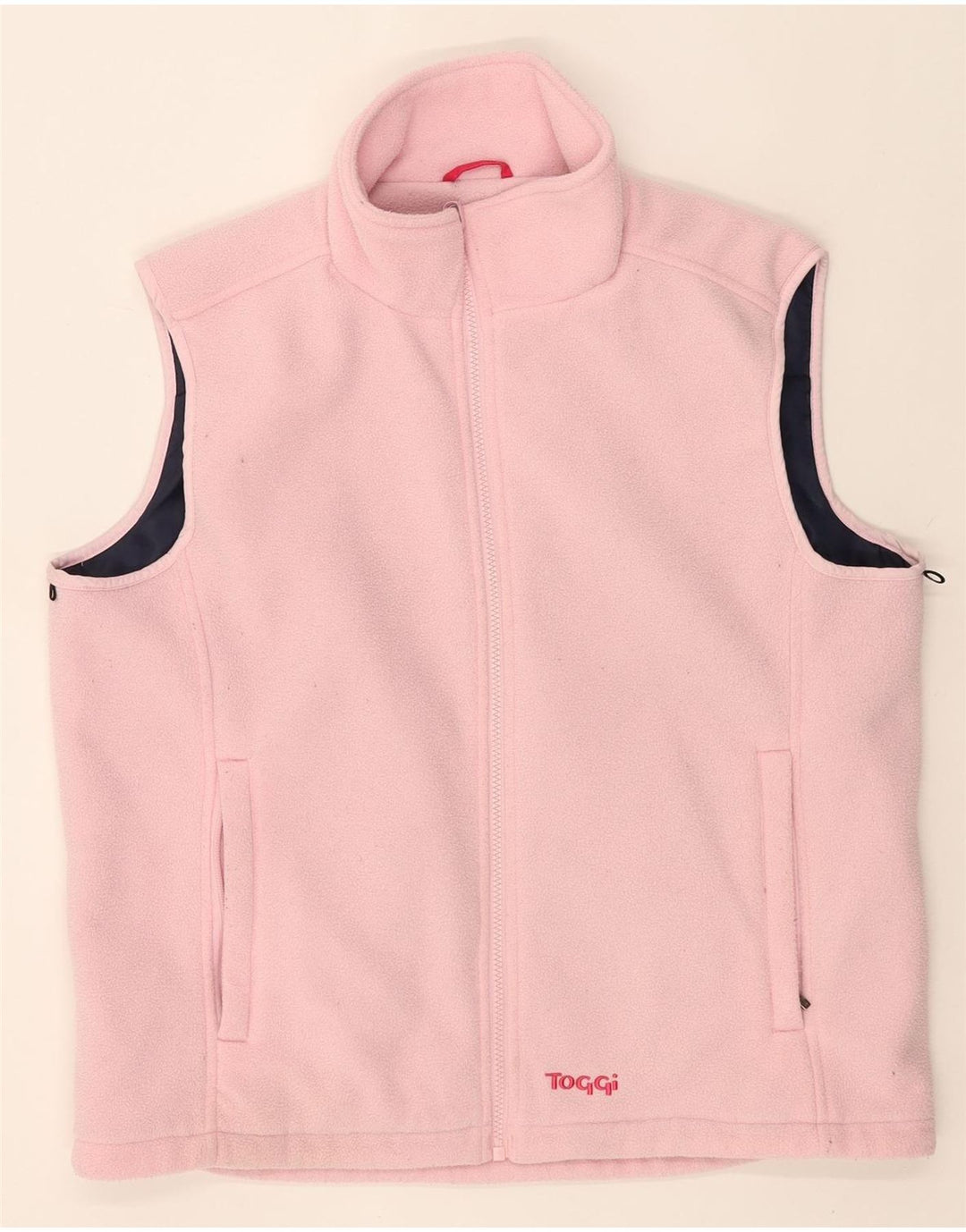 TOGGI Mens Graphic Fleece Gilet UK 38 Medium Pink Polyester Vintage Toggi and Second-Hand Toggi from Messina Hembry 