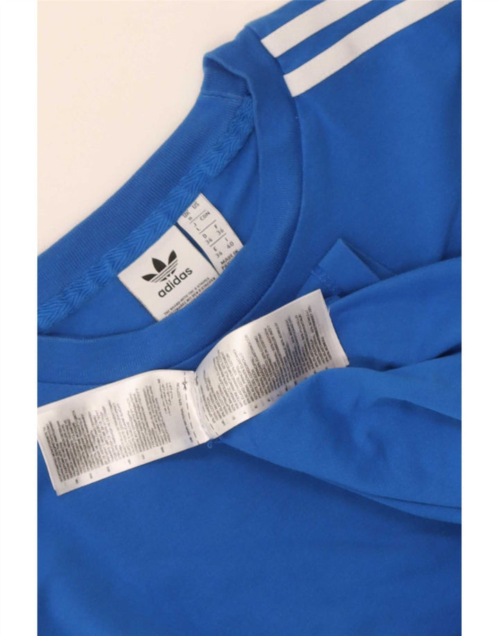 Adidas Haut à manches longues pour femme UK 8 Petit Bleu Coton