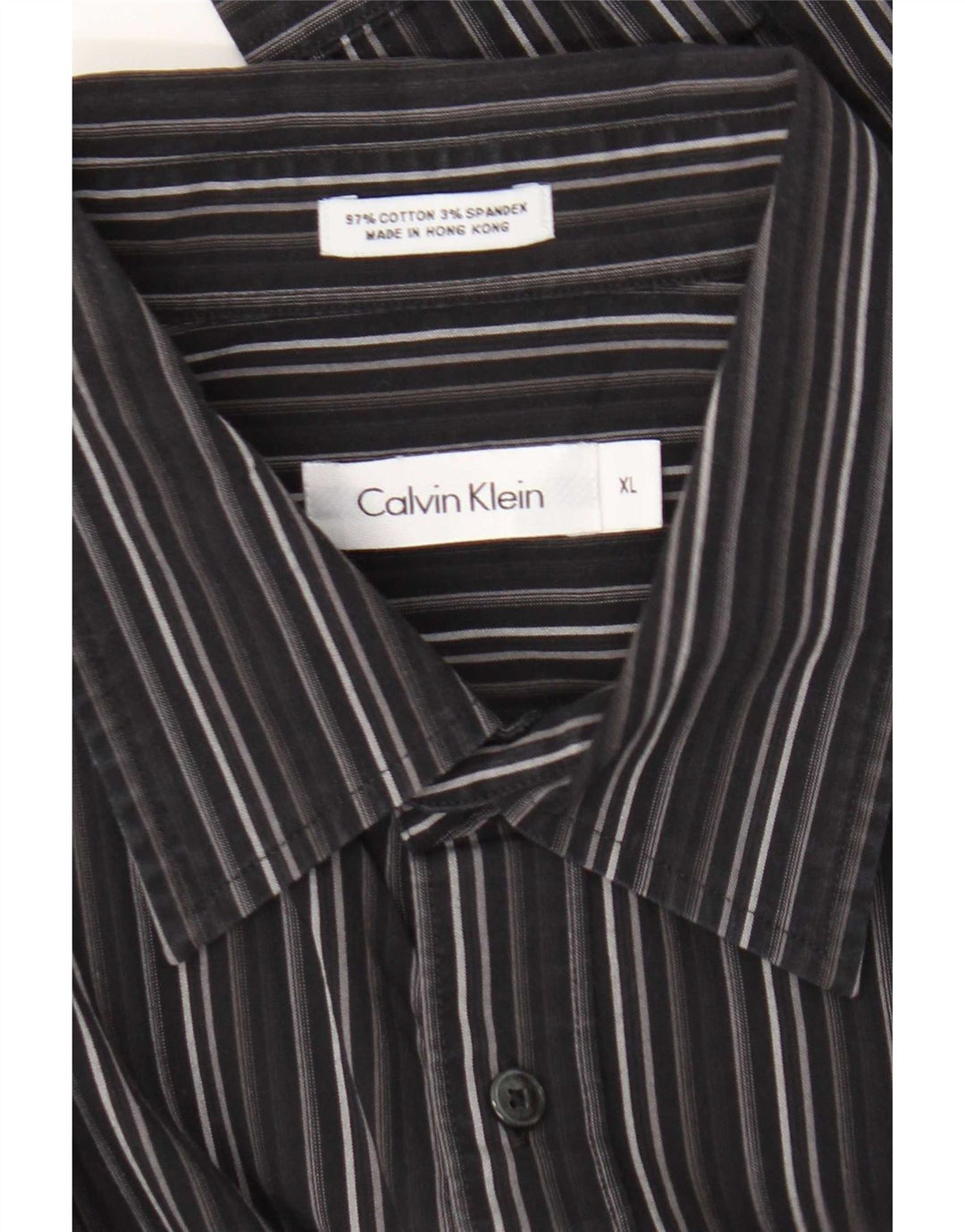 Calvin Klein Chemise Homme XL Coton Rayé Noir