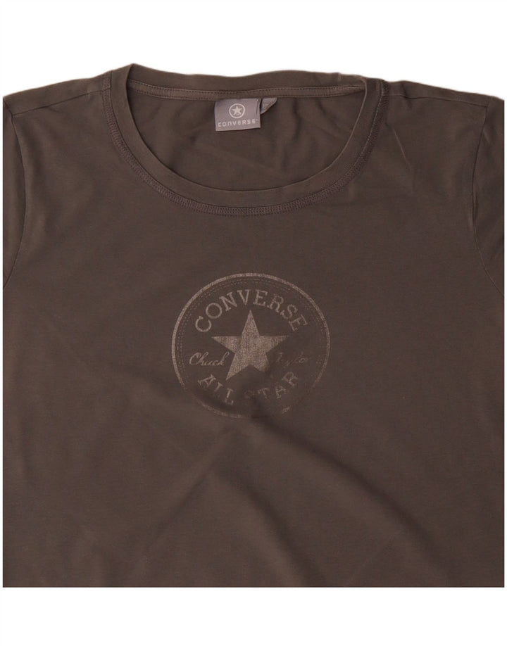 CONVERSE T-shirt graphique pour femme UK 18 XL Gris Coton