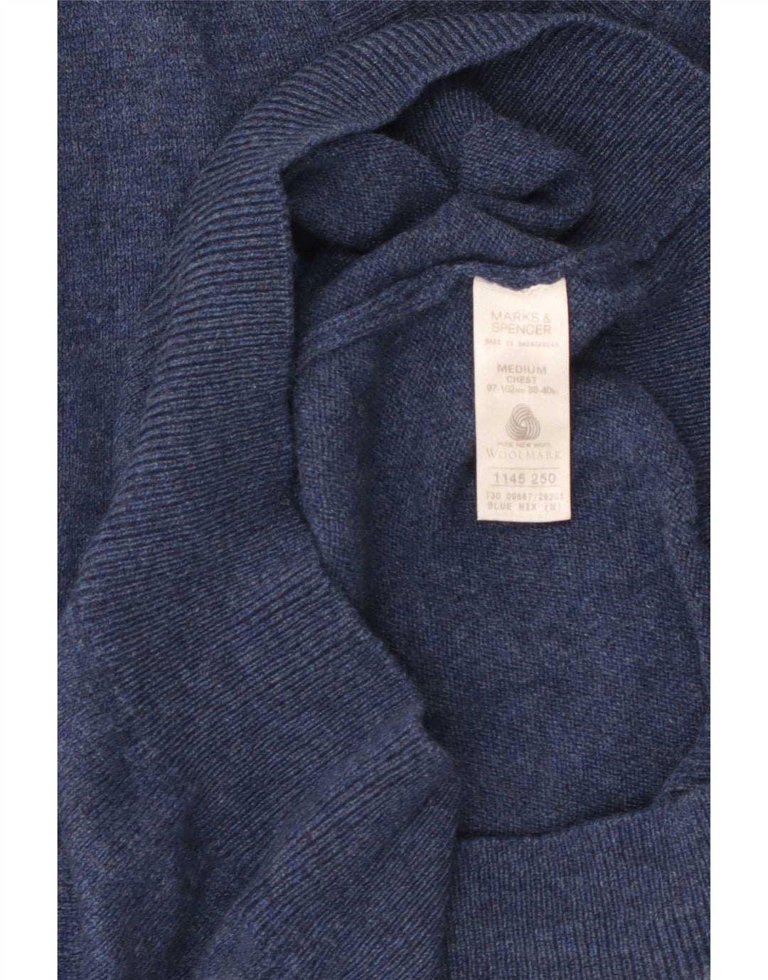 Marks & Spencer Débardeur Homme Bleu Moyen Flecked Lambswool