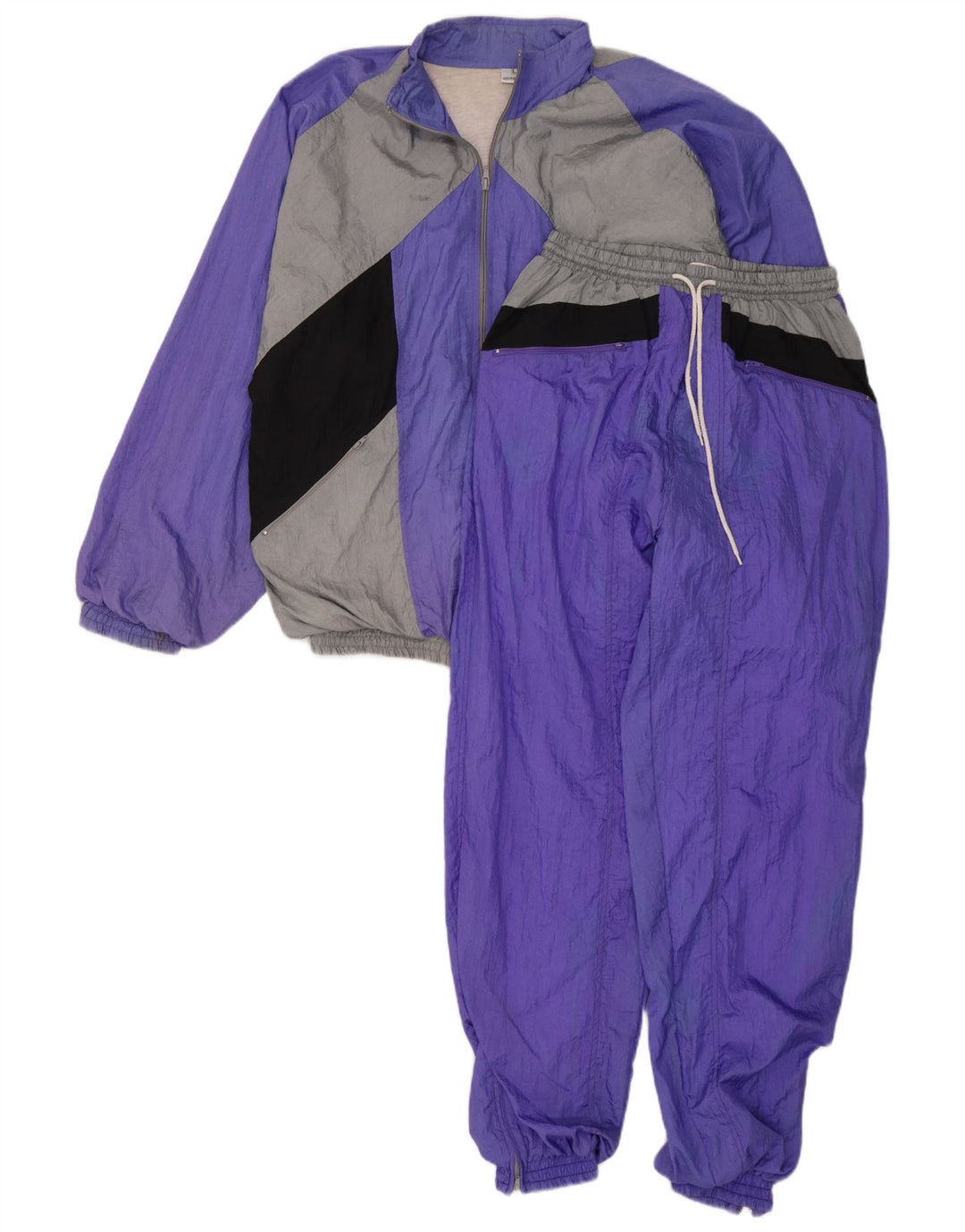 vintage Mens Full Survêtement Grand Purple Colourblock Polyamide