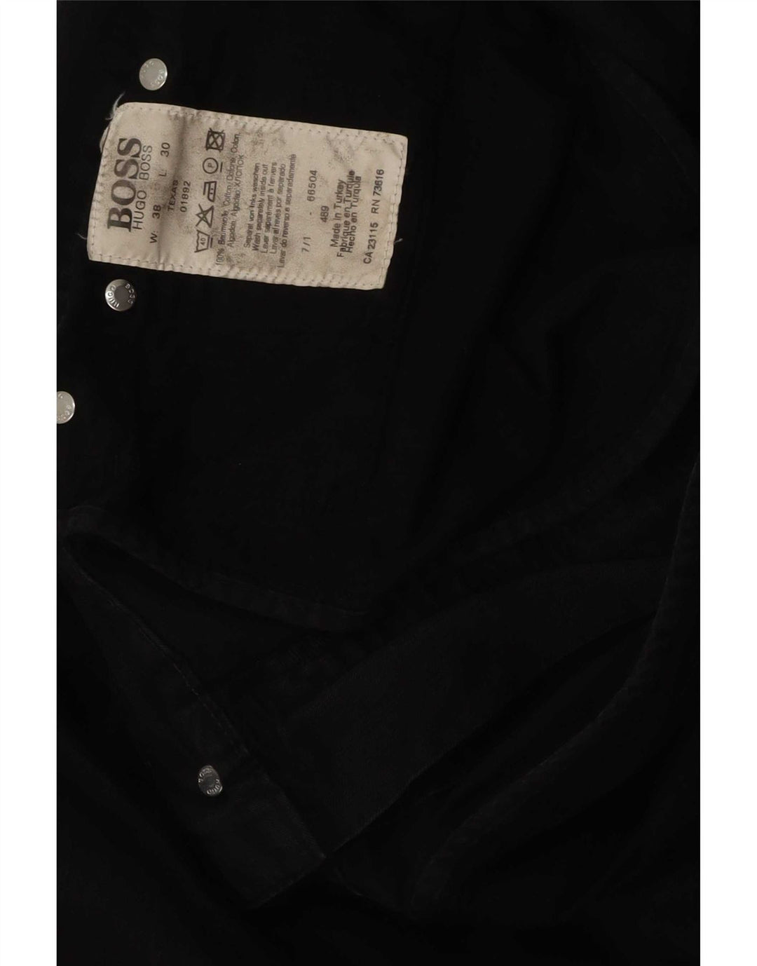 Hugo Boss Jean droit W38 L30 pour homme en coton noir