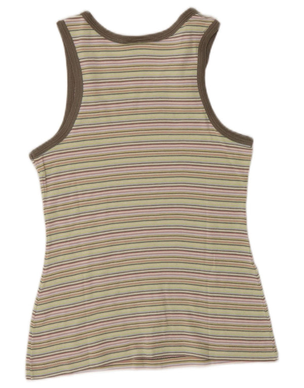 Lacoste Womens Crop Vest Top Taille 38 Coton rayé multicolore moyen