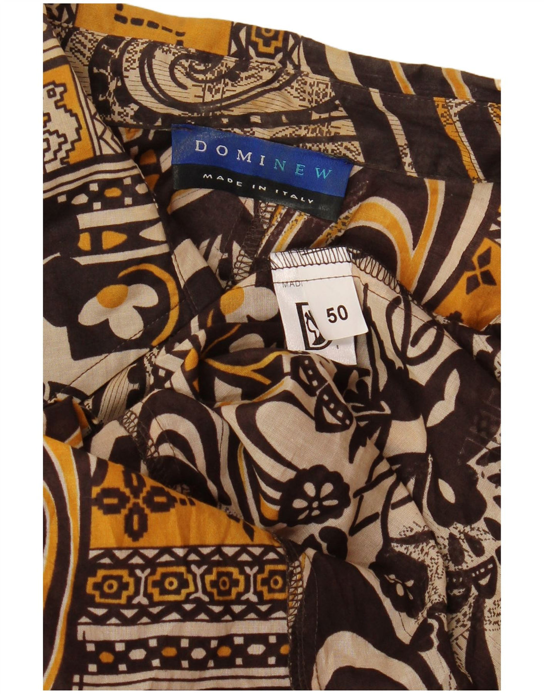 DOMINEW Chemisier Femme Manches 3/4 IT 50 XL Marron Floral Coton