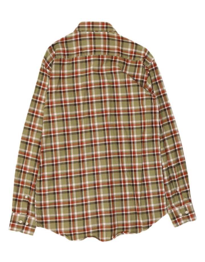 VINTAGE Chemise en flanelle homme taille 39 Medium Kaki Check