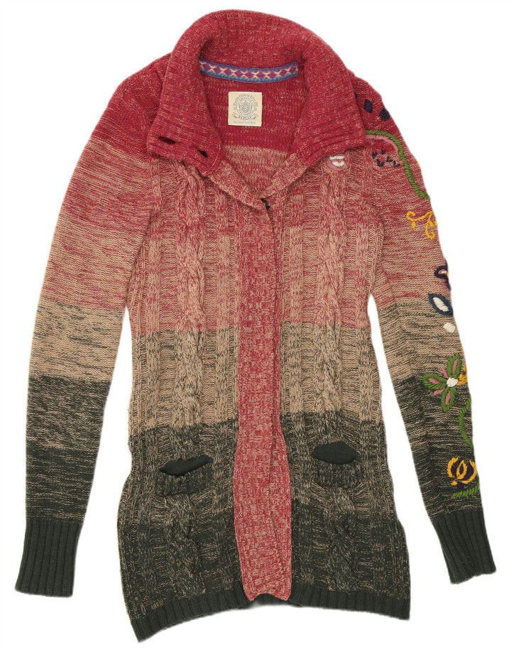 Replay Cardigan Femme Pull UK 10 Small Multicolore Colourblock