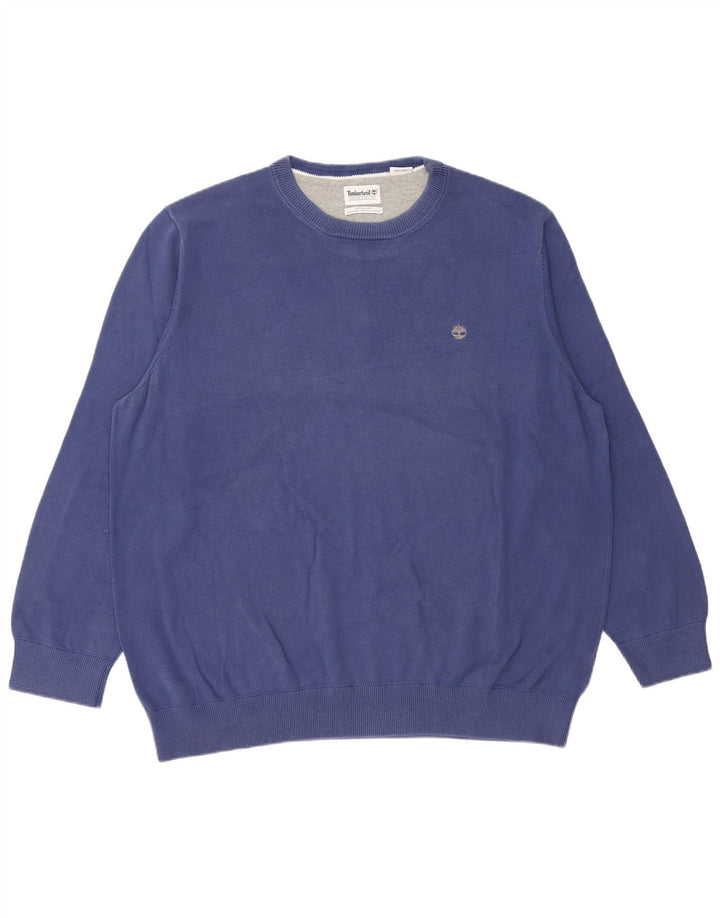 Timberland Pull à col rond pour homme 3XL en coton bleu