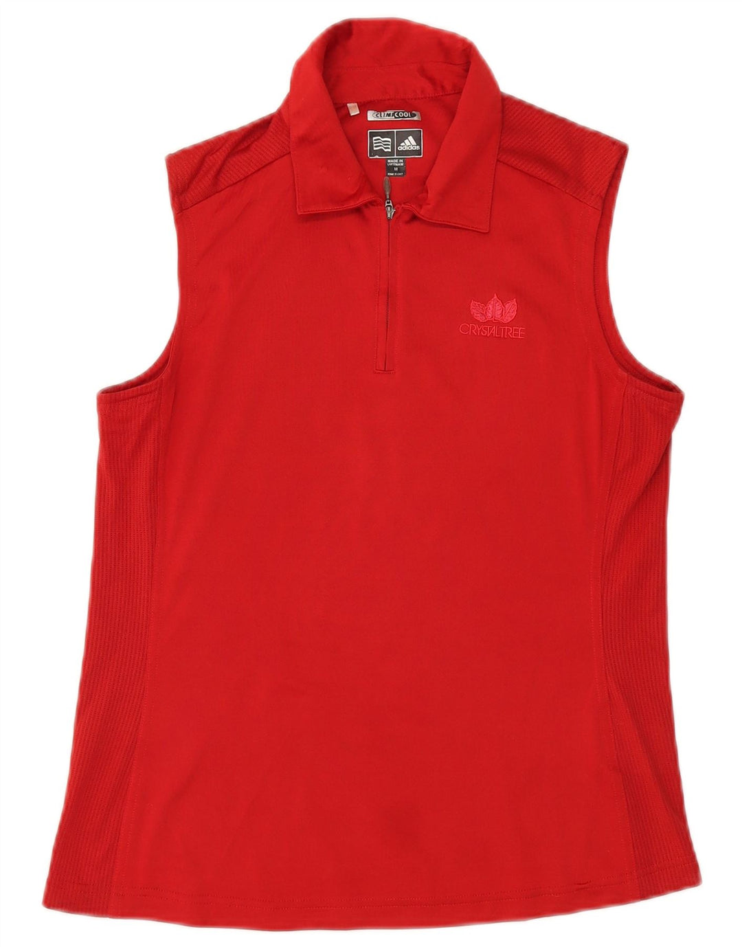 Adidas Polo sans manches Climacool pour femme UK 12 Rouge moyen Polyester