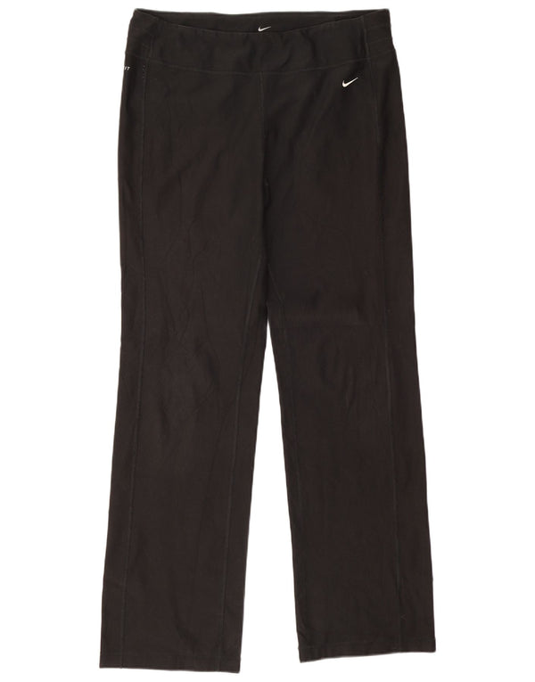 Pantalon de survêtement Nike Dri Fit pour femme UK 14 Large Noir Polyester