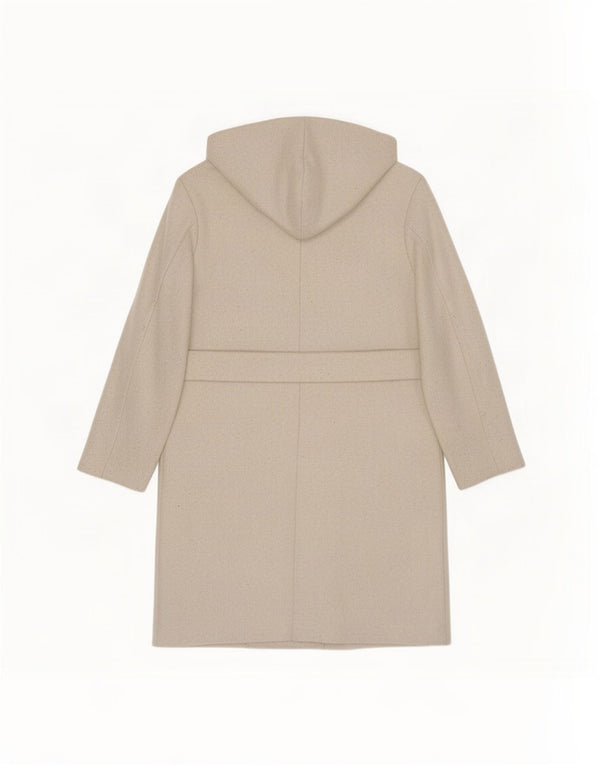 Zara Manteau à capuche surdimensionné à double boutonnage pour femme UK 10 Petit Beige