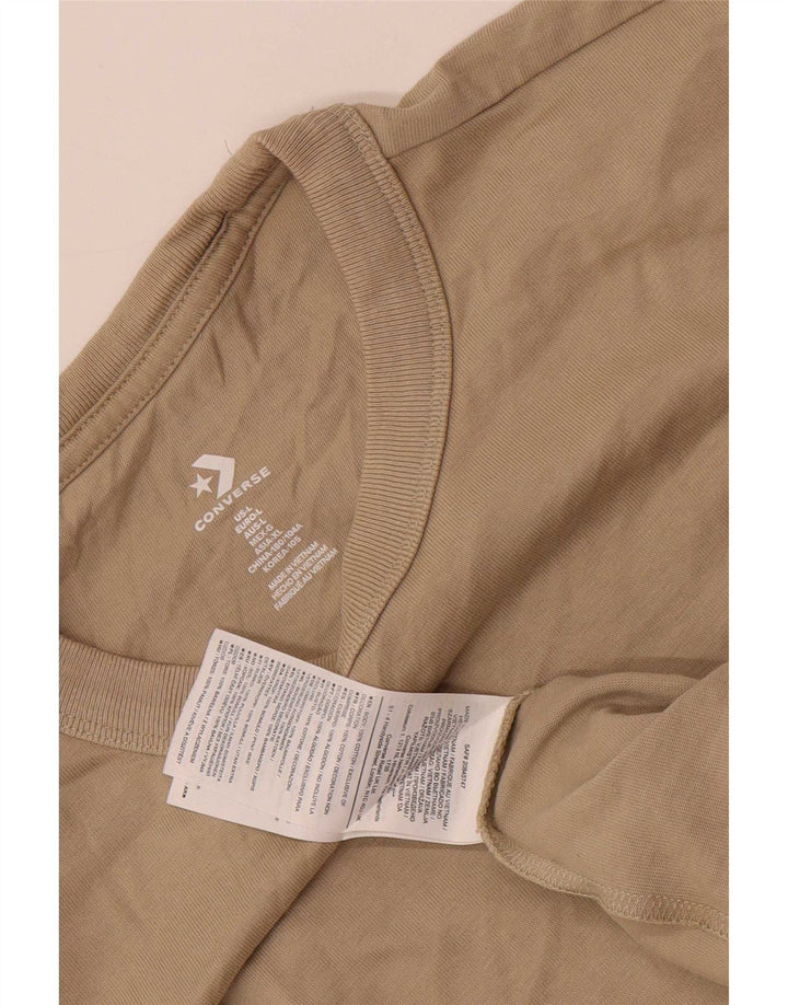Converse T-shirt graphique pour homme en coton beige Taille L