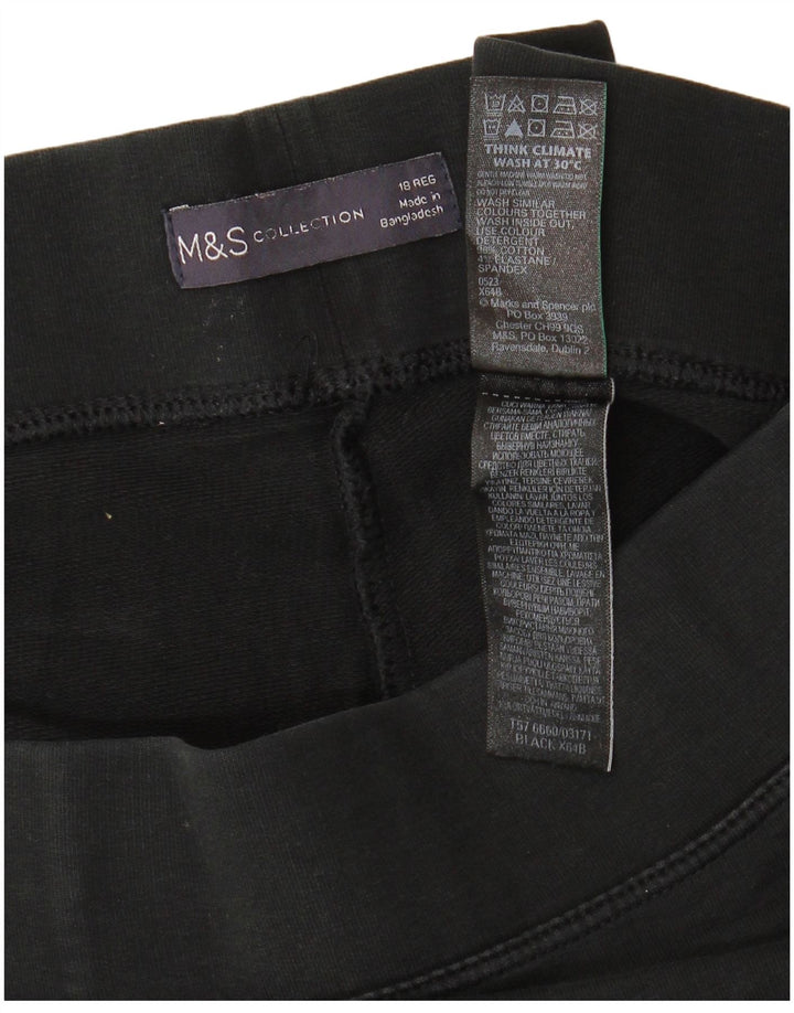 MARKS & SPENCER Leggings Femme UK 18 XL Coton Noir