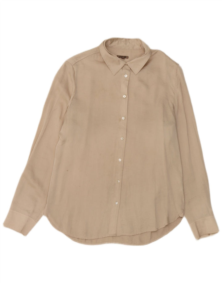 Chemise Femme Jigsaw UK 12 Polyester Beige Moyen