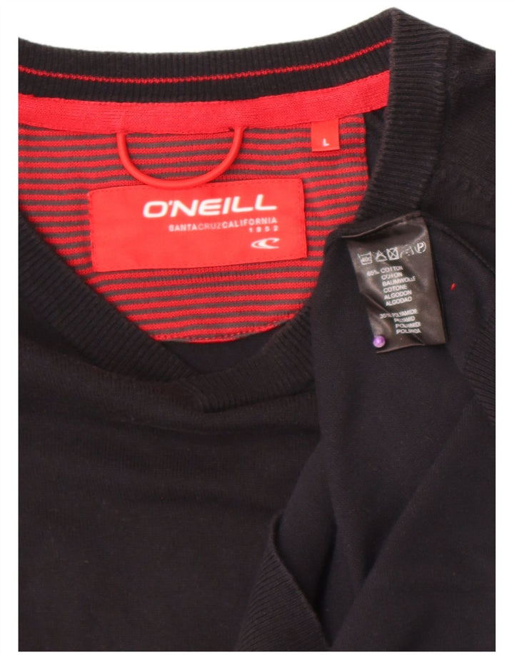 O'Neill Pull col V pour homme en coton noir Taille L