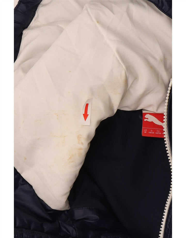 Puma Veste rembourrée à capuche pour homme UK 38 Bleu marine moyen Polyester