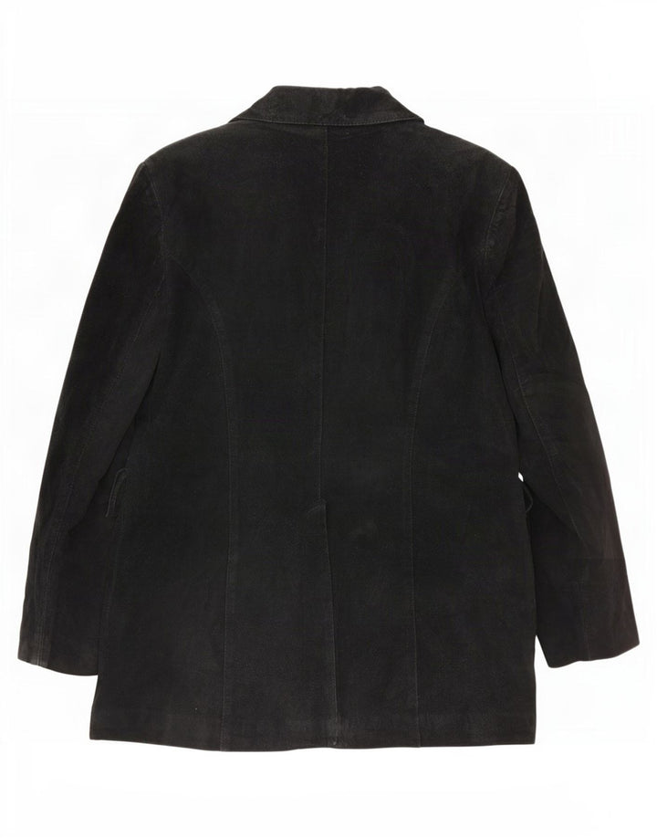 Davin Manteau ample à double boutonnage en daim pour femme IT 44 Noir moyen