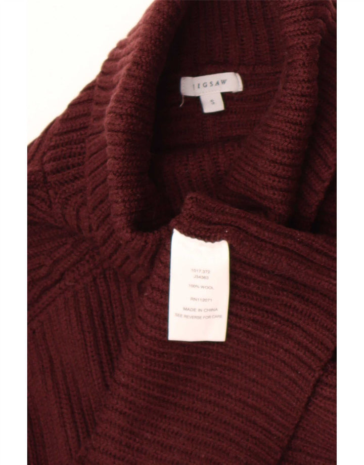 Jigsaw Pull col roulé pour femme UK 10 Petite laine bordeaux