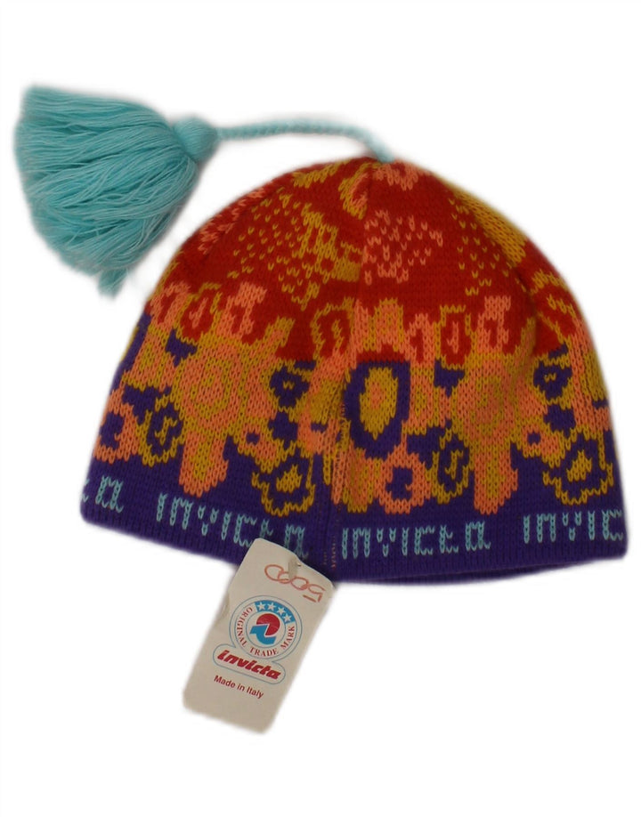Invicta Bonnet à pompon en tricot graphique pour femme Taille unique Orange Acrylique