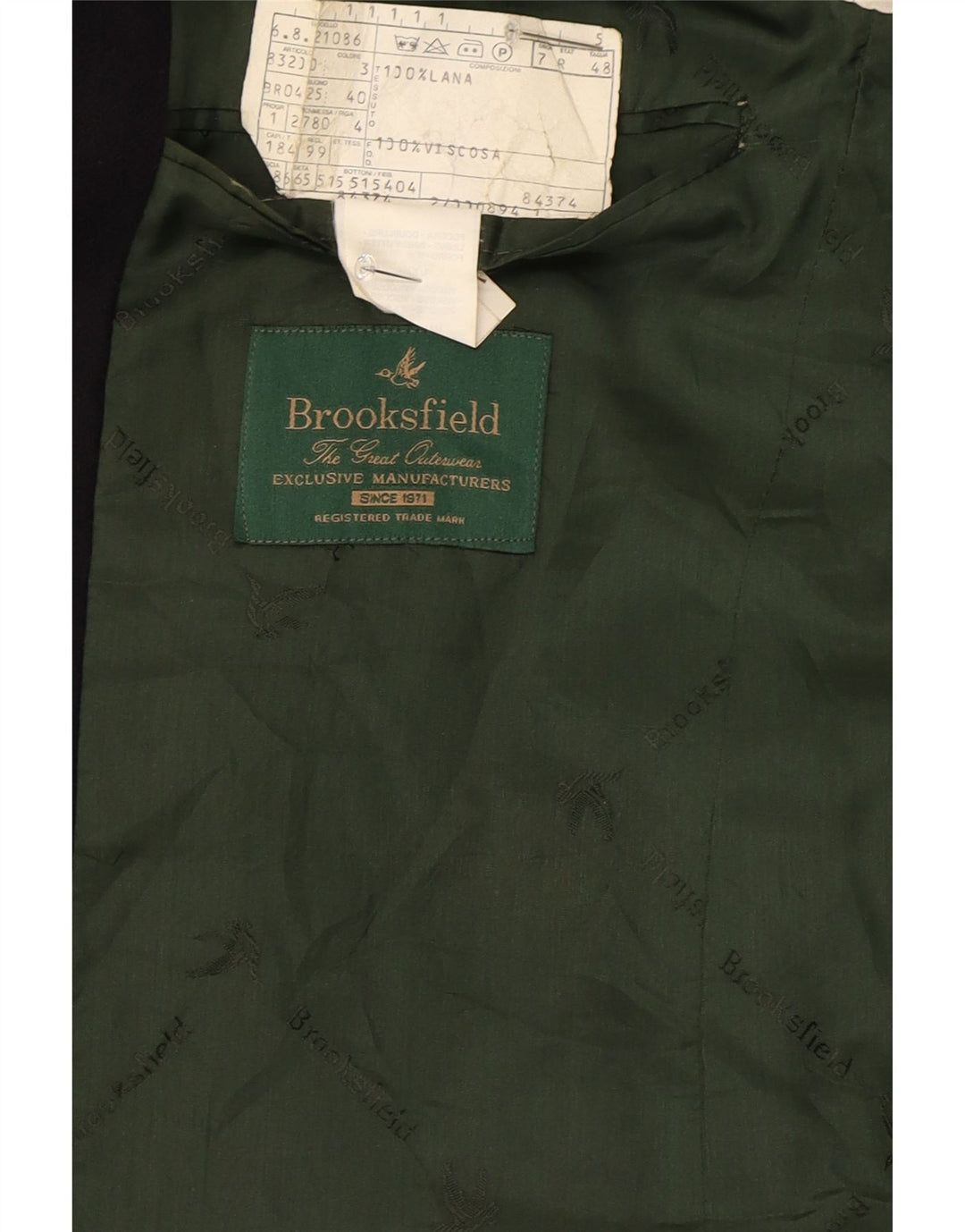 Brooksfield Veste Blazer 2 Boutons Homme IT 48 Laine Noir Moyen