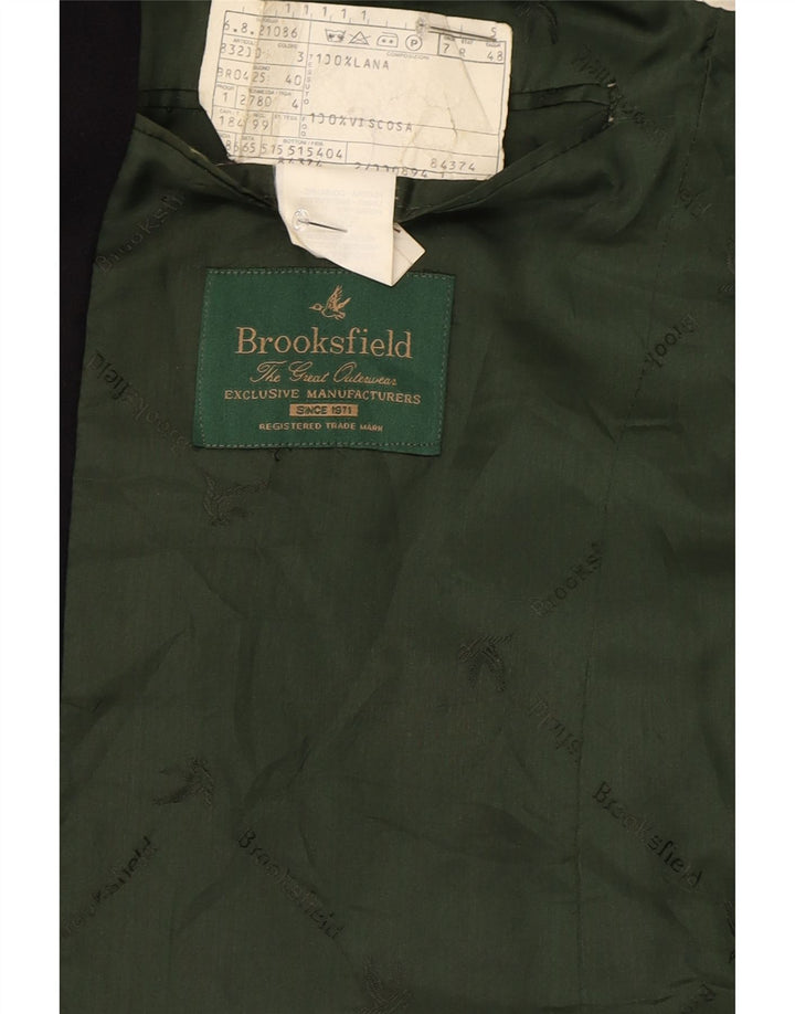 Brooksfield Veste Blazer 2 Boutons Homme IT 48 Laine Noir Moyen