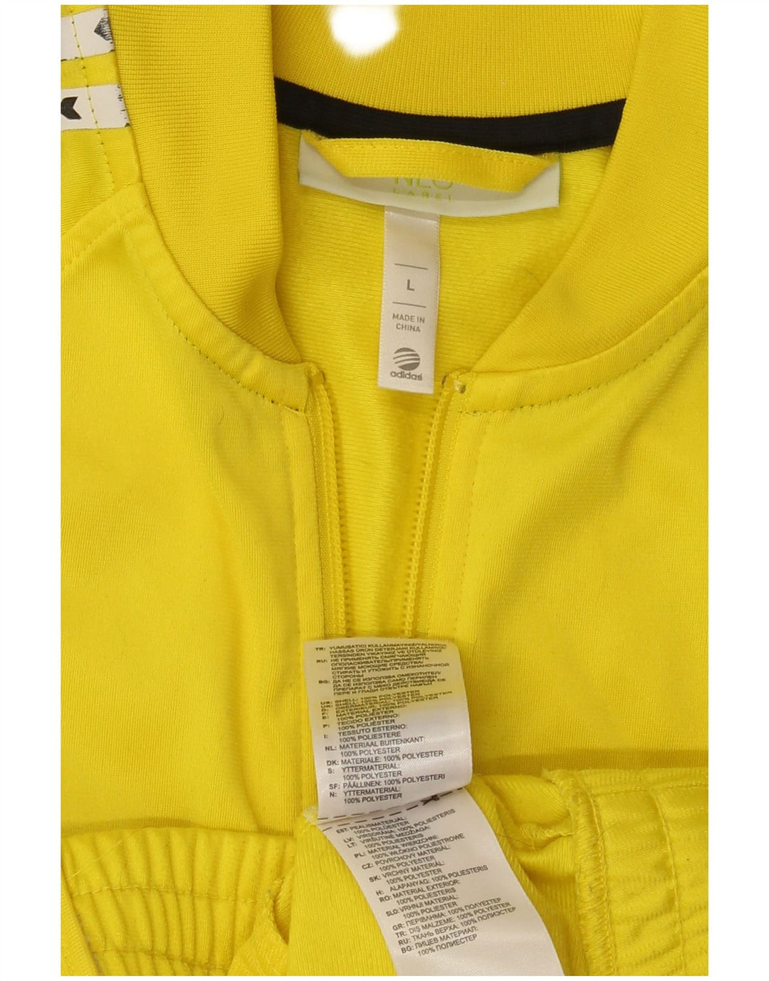 ADIDAS Veste de survêtement pour femme UK 16 Large Jaune Polyester