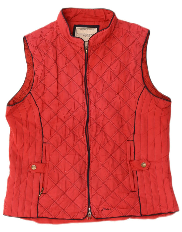 JOULES Gilet matelassé pour femme UK 16 Large Rouge Polyester