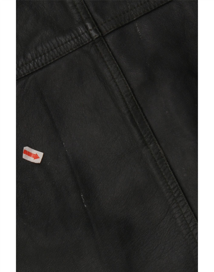 VINTAGE Gilet en cuir homme IT 56 2XL Cuir kaki