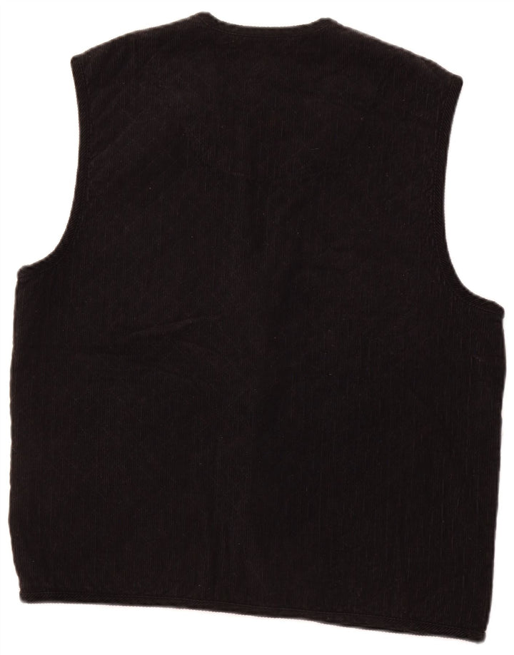 GIN TONIC Gilet matelassé en velours côtelé pour homme UK 36 Petit coton noir
