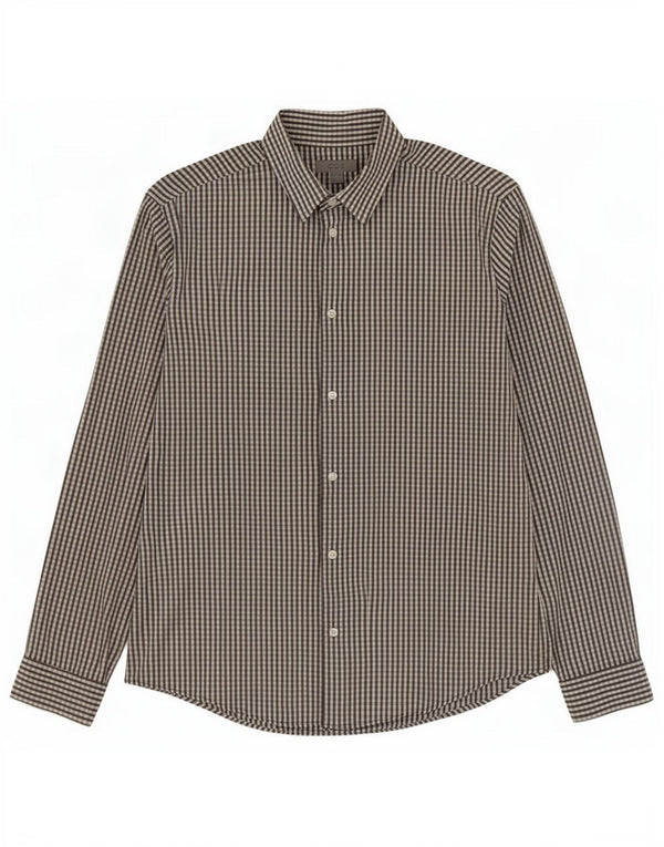 Cos Chemise Homme Taille 39 Coton Vichy Gris Moyen