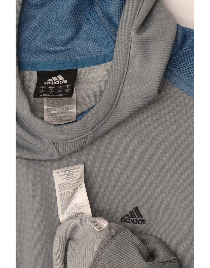 Adidas Pull à capuche pour homme Petit Gris Colorblock Polyester