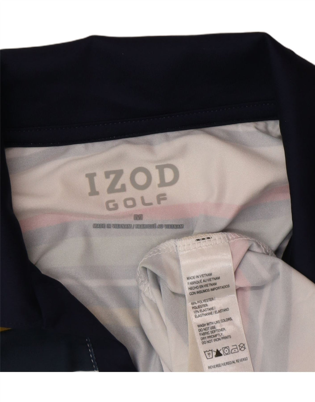 Izod Polo Femme UK 44 Medium Multicolore Rayé Polyester