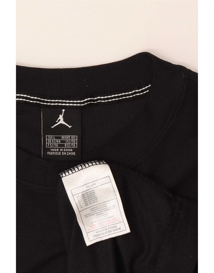 Jordan Haut graphique à manches longues pour hommes UK 42/44 Large Noir Polyester