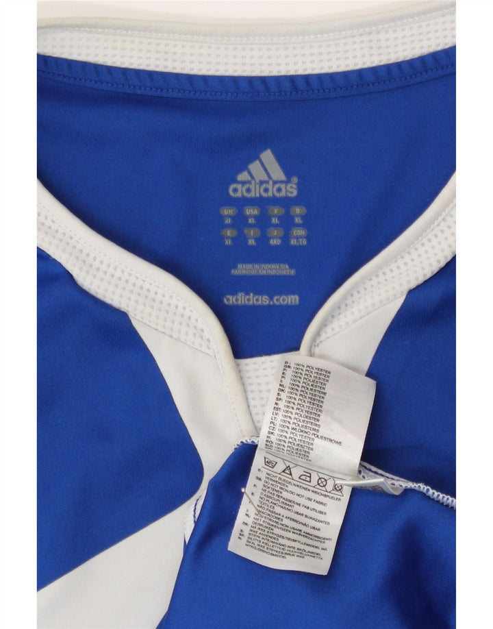 Adidas T-shirt graphique pour hommes XL Bleu Colorblock Polyester