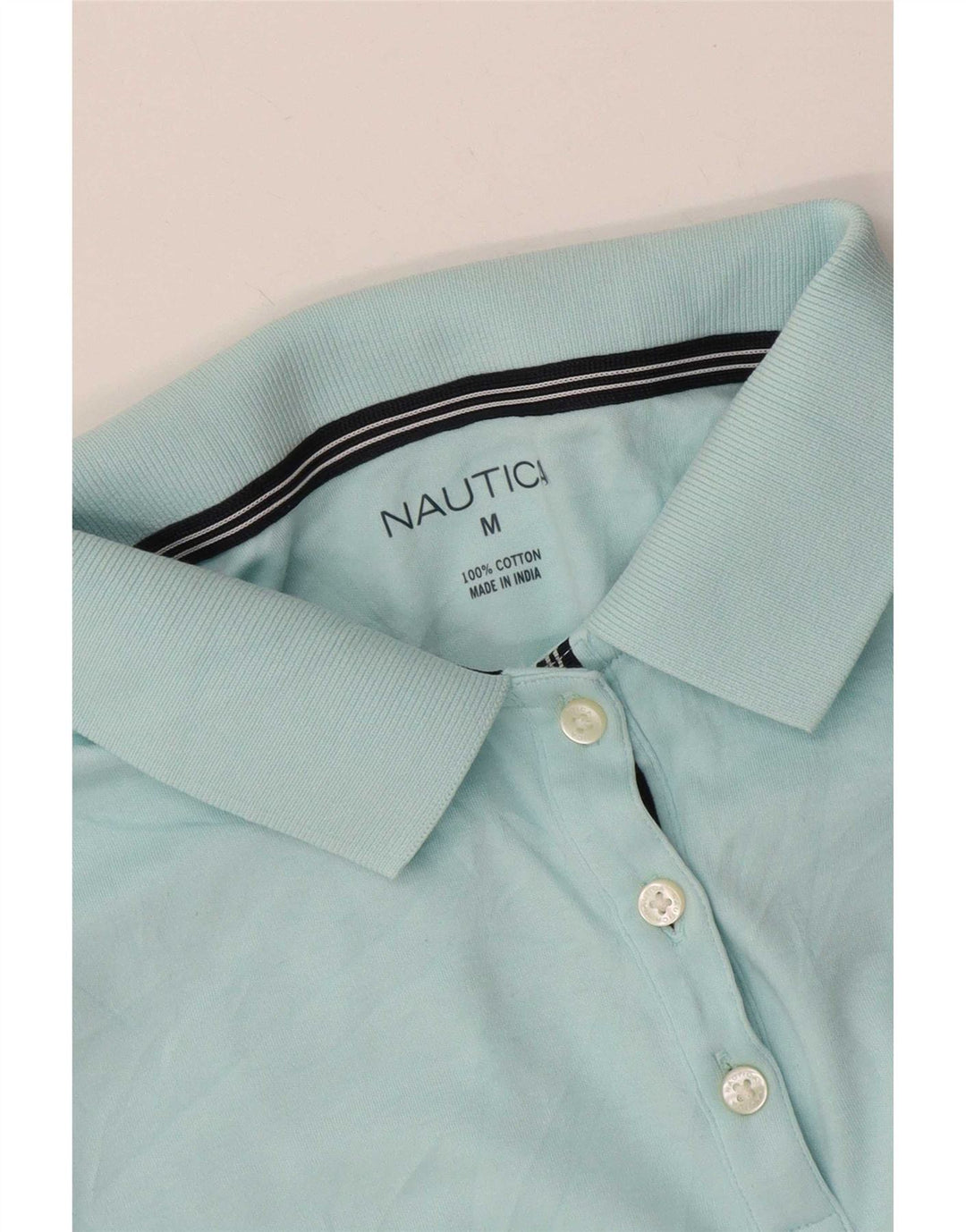 Nautica Polo Femme UK 14 Bleu Moyen Coton