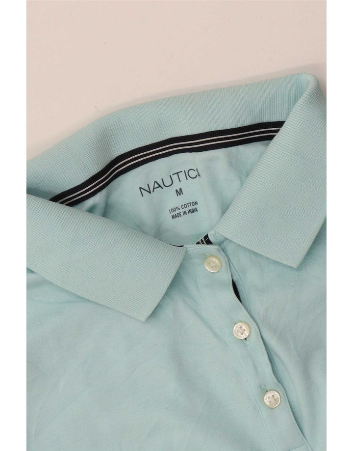 Nautica Polo Femme UK 14 Bleu Moyen Coton