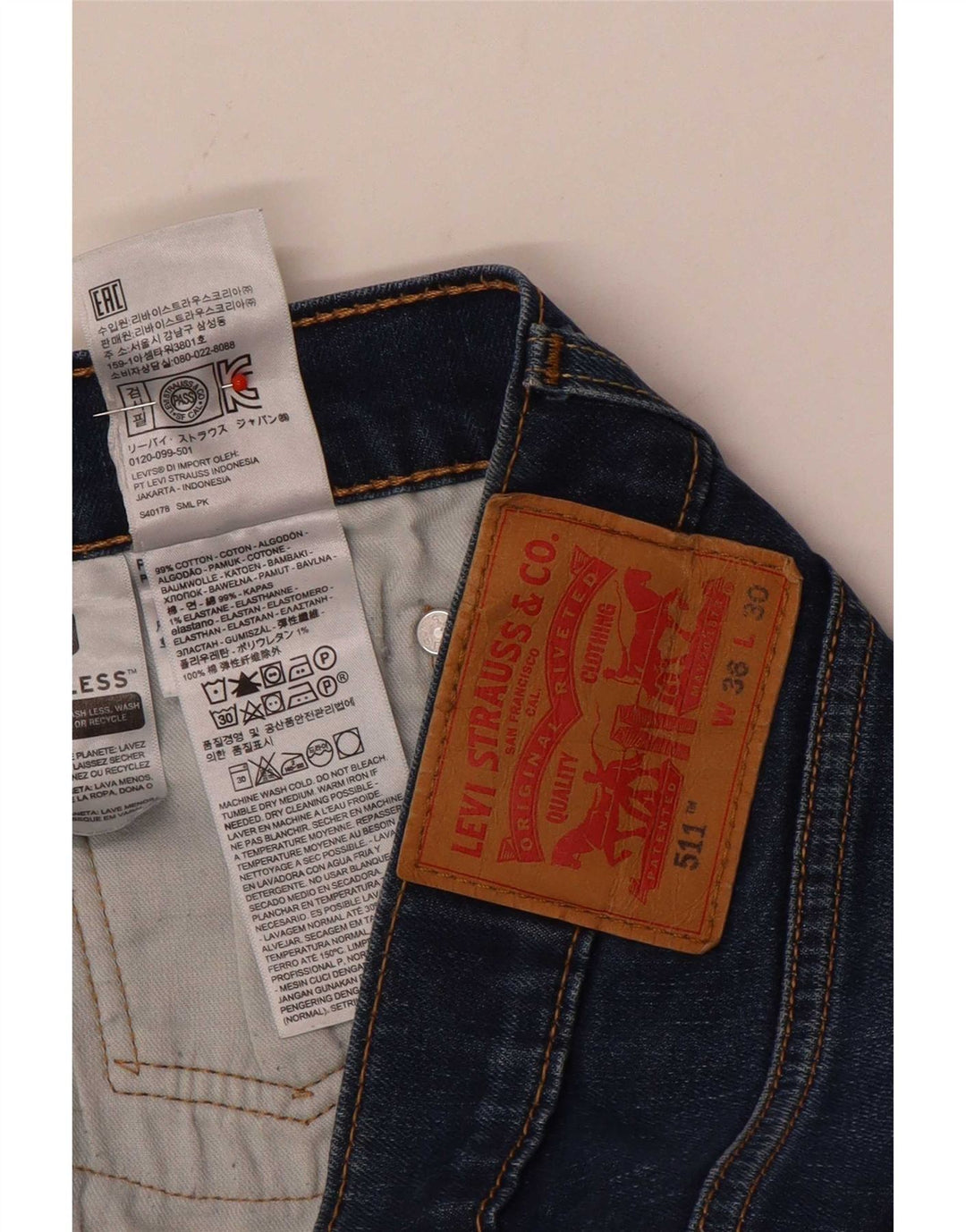Levi's Jean Slim 511 Homme Bleu W36 L30 Coton