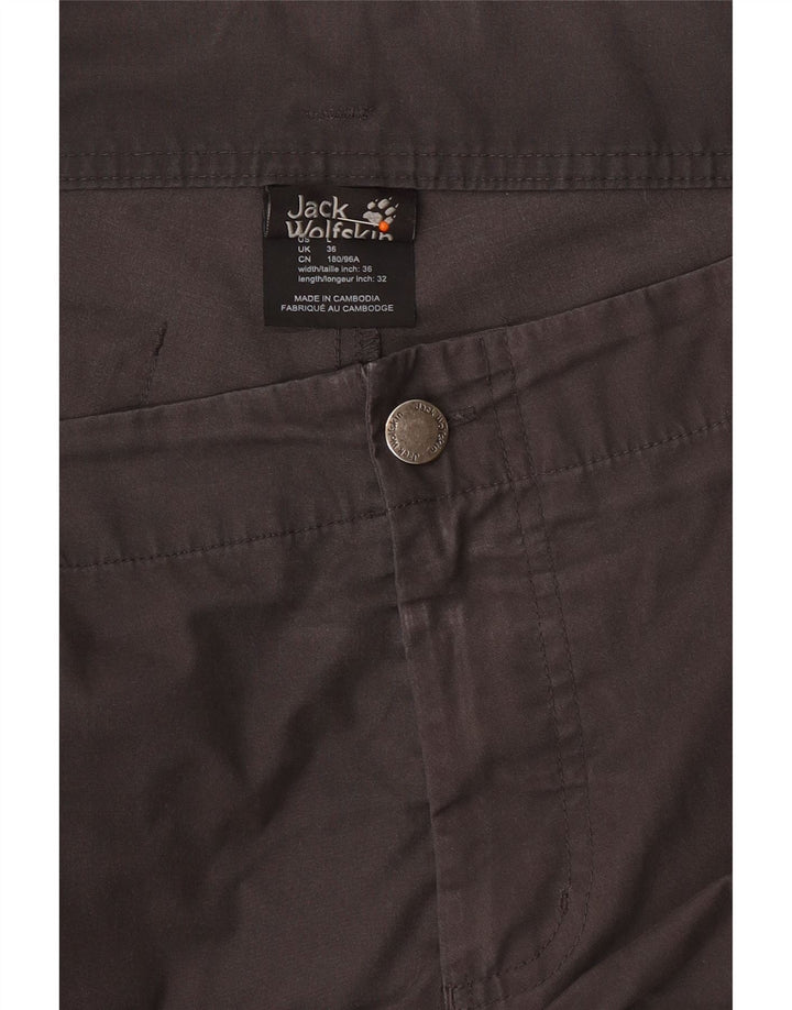 JACK WOLFSKIN Pantalon Cargo Droit Homme W36 L32 Gris Coton