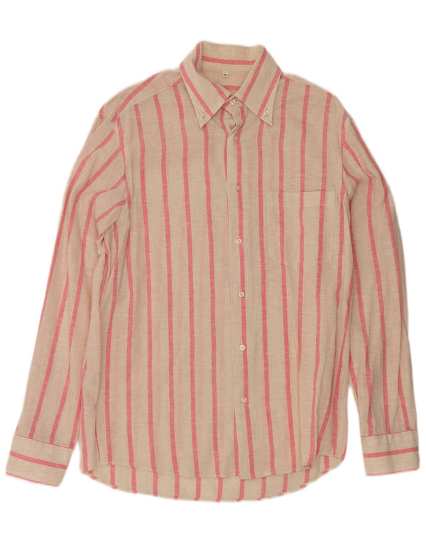 vintage Chemise Homme Moyen Off White Pinstripe