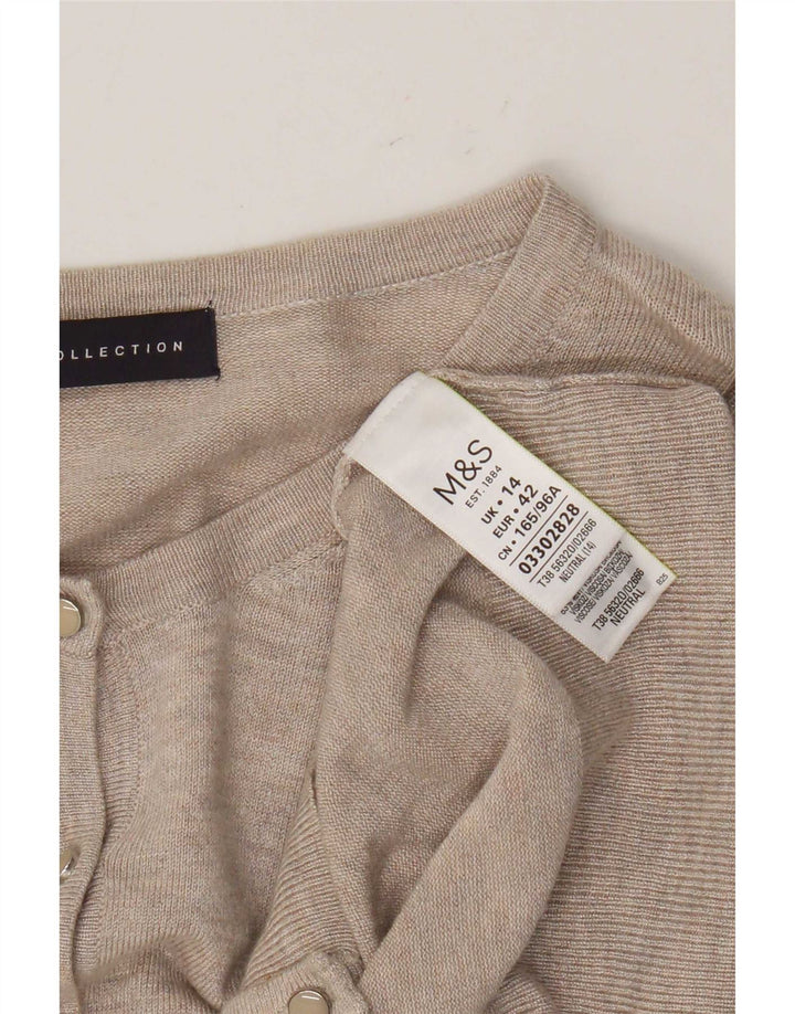 Marks & Spencer Cardigan pour femme en viscose mouchetée beige moyen UK 44