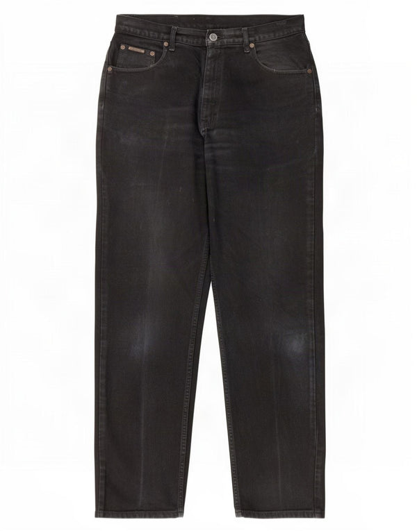 Calvin Klein Mens Straight Jeans W33 L33 Black Cotton