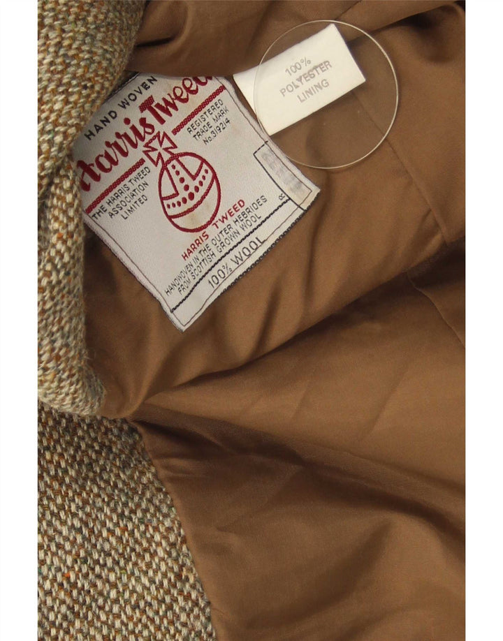 Harris Tweed Veste Blazer 2 Boutons pour Homme UK 40 Grande Laine à Chevrons Marron